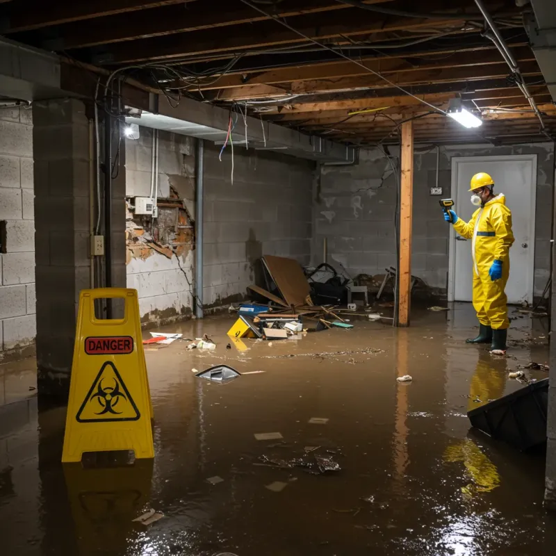 Flooded Basement Electrical Hazard in Malakoff, TX Property