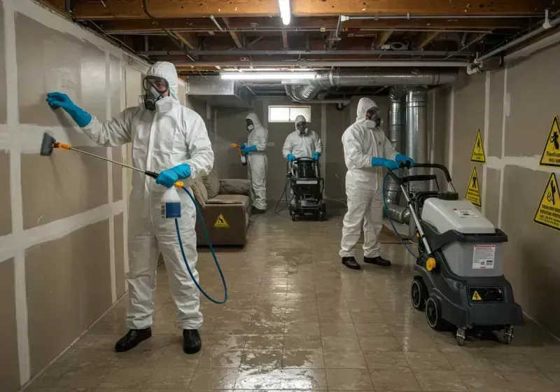 Basement Moisture Removal and Structural Drying process in Malakoff, TX